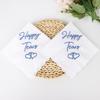 12Pcs/Pack Hand Towel White Cotton Absorbent Happy Tears Bandannas Handkerchiefs Wedding Party 30*30CM