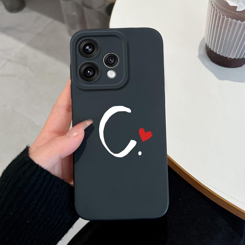 Милый Чехол для Телефона с Узором из Красных Сердечек и Букв для Oppo Reno 15 14 13 12 11 Pro 15F 14F 13F 12F 11F 5G Ударопрочный Силиконовый Чехол-Защита для Объектива Камеры