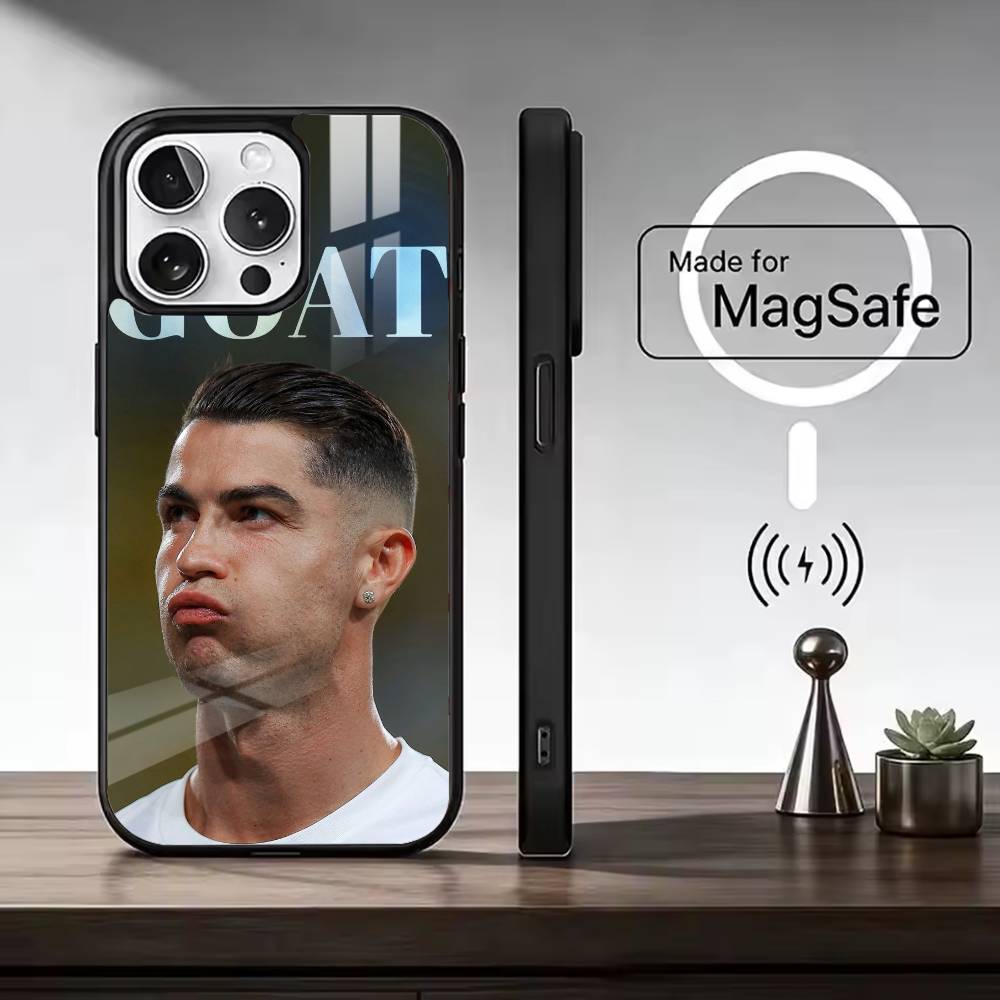 F-Famous Football Players C-CR7 Phone Case For iPhone17,16,15,14,13,12,11 Plus,Pro Max, New Magnetic Wireless Charging