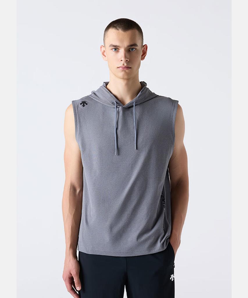DESCENTE Training Hoodie Sleeveless Melange Gray (Sq321Tst72)