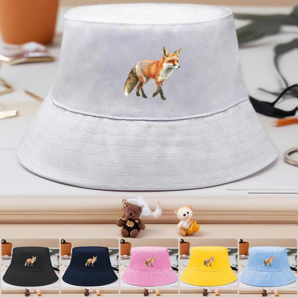 Lifelike Fox Print Bucket Hat , Animal Fisherman Hat Beach Unisex Summer Beach Cap