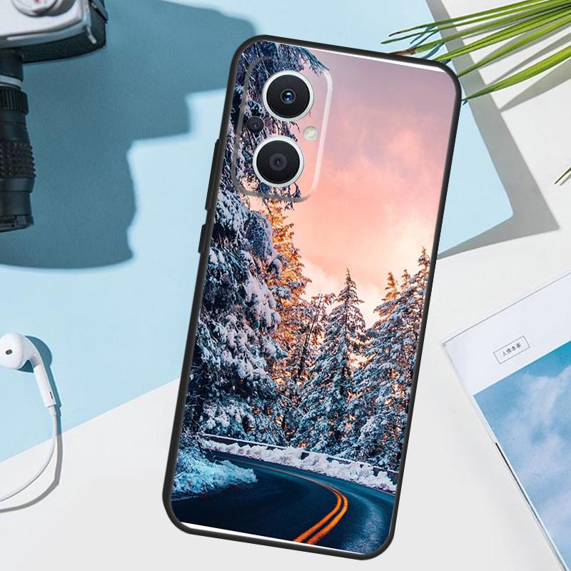 Пейзаж Зимний Свет Снежный Покров Для OPPO Reno 14 F 13F 12F 11F 10 11 12 13 Pro 7 8 Lite OPPO Find X9 X5 X6 X8 Pro Чехол