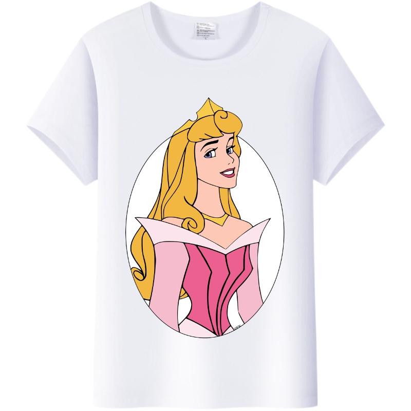Casual Unisex Cartoon Tee Sleeping Beauty Princess Graphics Shirt Summer Punk Top Plus Size T-Shirts Clothes Blouse