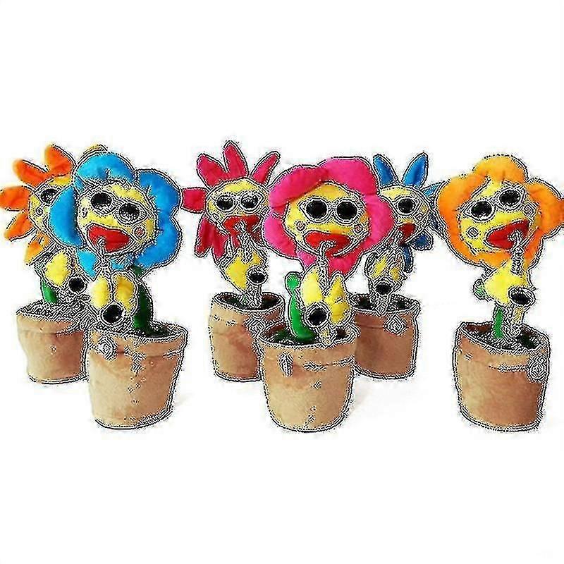 Dancing Sunflower With Sax 35cm Electronic Singing Toy 80 Songs Swinging Plant Pot!zz6