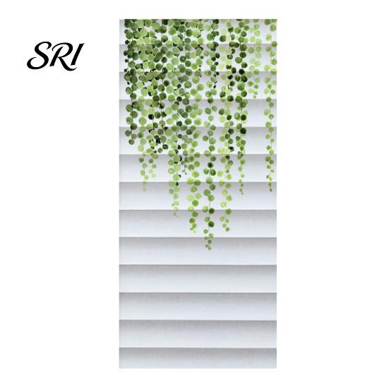 Glass Protection Film Reeded Privacy Window Non Adhesive Frosted Sun Blocking Opaque Decal Cling Hanging Green Plants Decorative Sticker for Bathroom