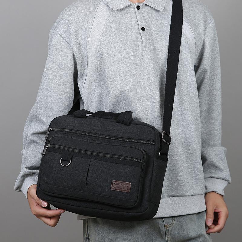 Men's Luxury Canvas Messenger Bag - High Quality Crossbody Shoulder Tote (Vintage Style Travel & Casual Handbag)