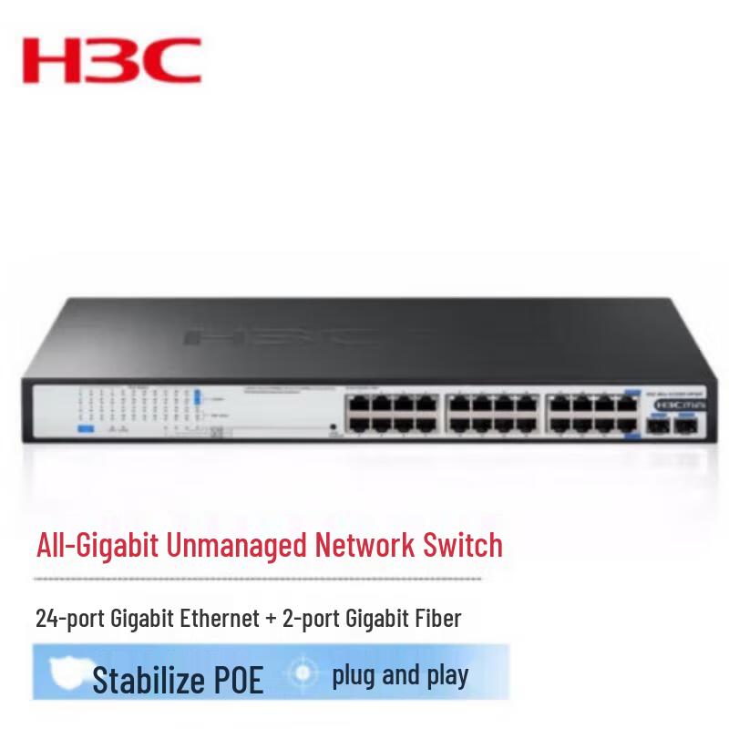 H3C Mini S1226F-PWR 24-Port Gigabit PoE Switch