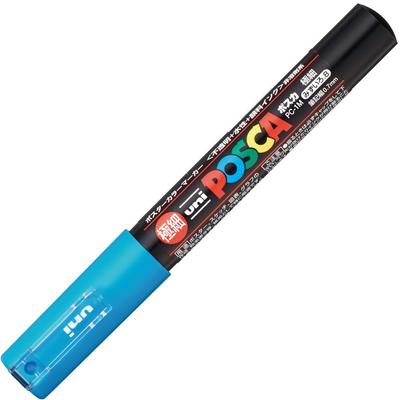 Uni Posca Маркеры Extra Fine Светлые Набор из 10 Штук, На водной основе, Тонкий кончик, Синий, PC1M.12,