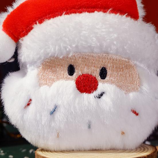 Christmas Tree Plush Ornaments Small Plush Santa/Tree/Wreath Christmas Hanging Ornaments Soft Mini Stuffed Toy for Xmas Tree Party Decor