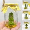 Grumpy Pickle Sculpture In Clear Jar Sad Anxious Pickled Cucumber Figurine Statue Home Office Desktop Decoration Ornament