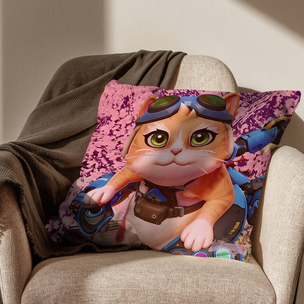 Игра Jetpack Cat Overwatch Sierra Sombra Наволочка Подходит Для Дивана Автомобиля Спальни Офиса Подушки Декоративная Наволочка