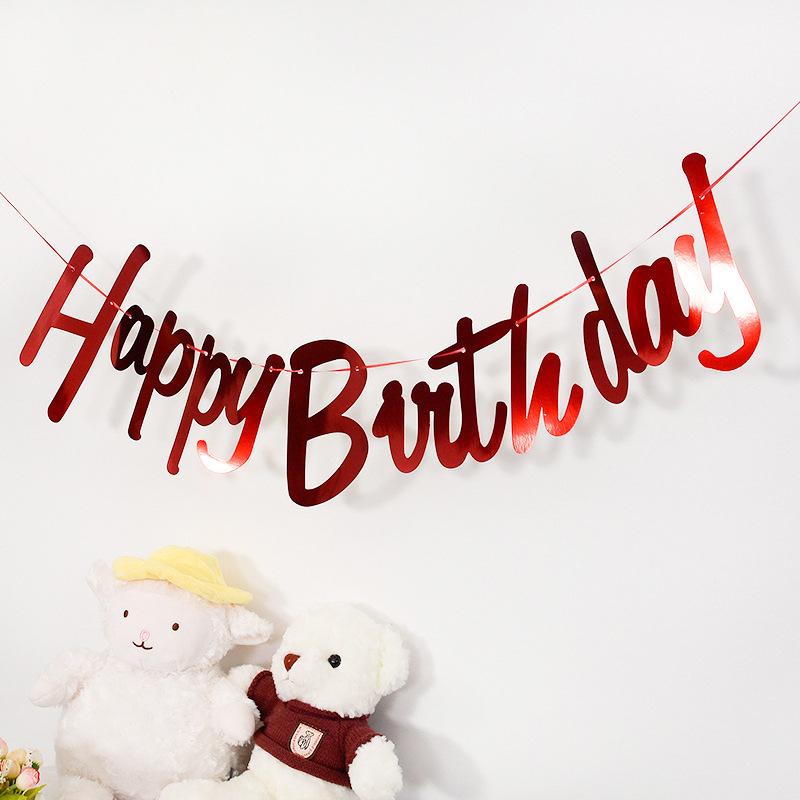 Happy Birthday Decoration Banners Holiday Kindergarten Baby Shower Wedding Children Birthday Party Hanging Garlands Banner
