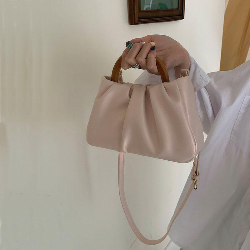 Сумки с верхней ручкой для женщин, новые милые модные сумки для девочек, простые женские плиссированные кожаные сумки через плечо, женские вечерние сумки