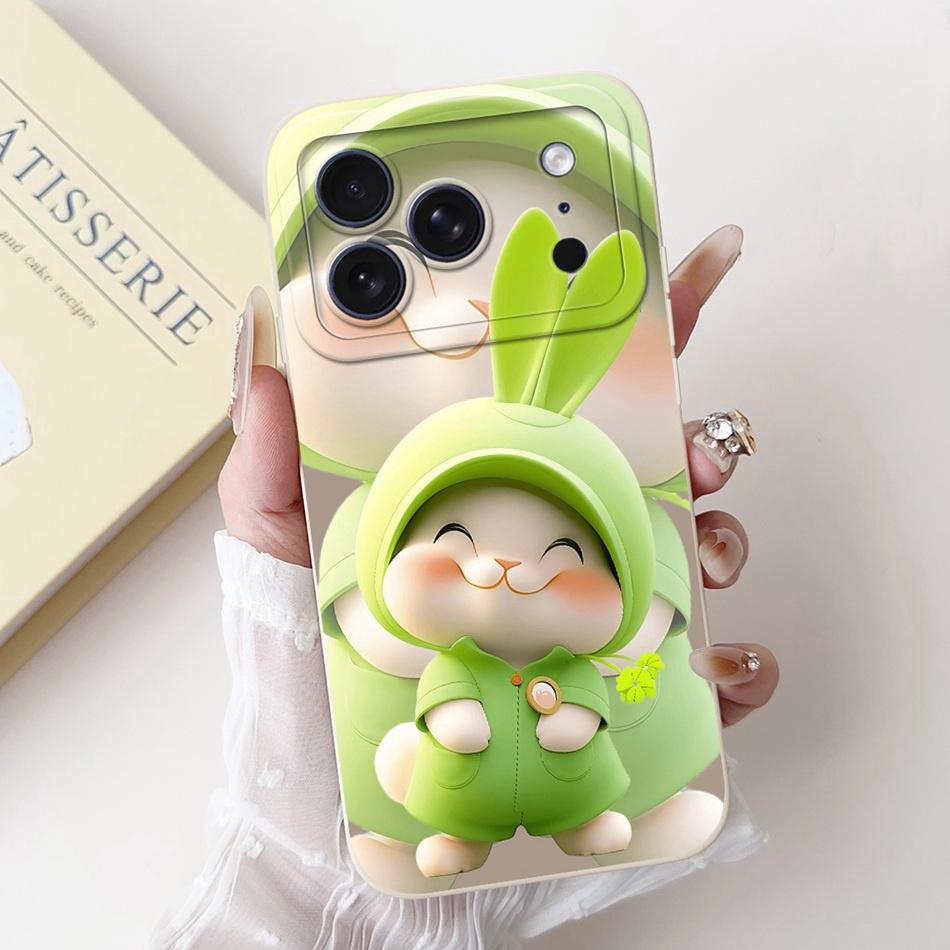 For iPhone 17 Pro Max 17Pro Cute Rabbit Cat Cartoon Phone Case For iPhone17 Pro 17ProMax Shockproof Soft Silicone Cases
