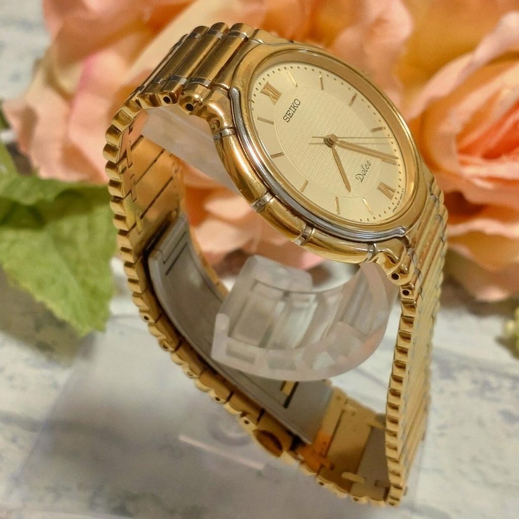 SEIKO Working новая батарея Dolce золотисто-серебристое сочетание, установлен. мужские наручные часы, цвет, винтажные