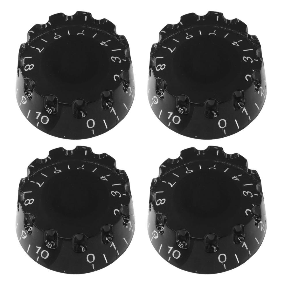 4PCS Acrylic Material Knurled Metal Knobs Electric Guitar Bass Control Knobs Electric Guitar