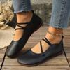 Fashion Summer New Women Mary Jane Shoes Soft Casual  Outdoor Dress Flat Ballet Shoes Round Toe Shallow Slip On Flats