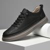 Сшитые вручную вулканизированные кроссовки для мужчин, новая тенденция, повседневная кожаная обувь, мужская обувь для скейтбординга из натуральной кожи, Tenis Masculino