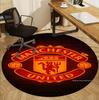Manchester United F.C Pattern Round Rug, Indoor/Outdoor Mat, for Picnic, Gameroom, Bedroom, Office, Living Room, Home Decor Carpet, Birthday Gift