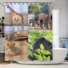 Занавеска для душа «Животный мир» Декор «Дикая природа Сафари» для ванной комнаты Печатная ткань Водонепроницаемый набор ковриков для ванной с крючками 3D-печать Деси