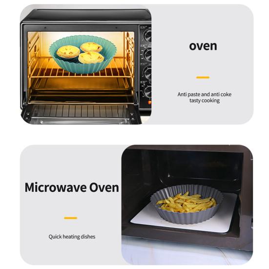 Round Shape Cold Heat Resistant Non-stick Baking Tray Silicone Pot Air Fryers Oven Cooking Tool Kitchen Accessories