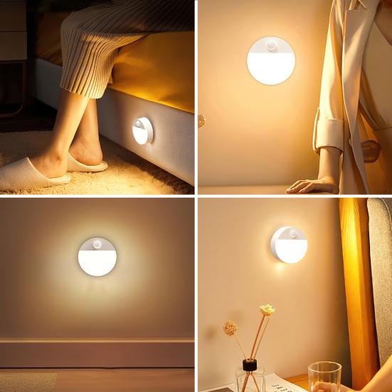 1/3/6 шт. Датчик движения человеческого тела, регулируемая яркость, широкий угол обзора, без мерцания, не бликует, простая установка, активируемый датчиком движения ночник