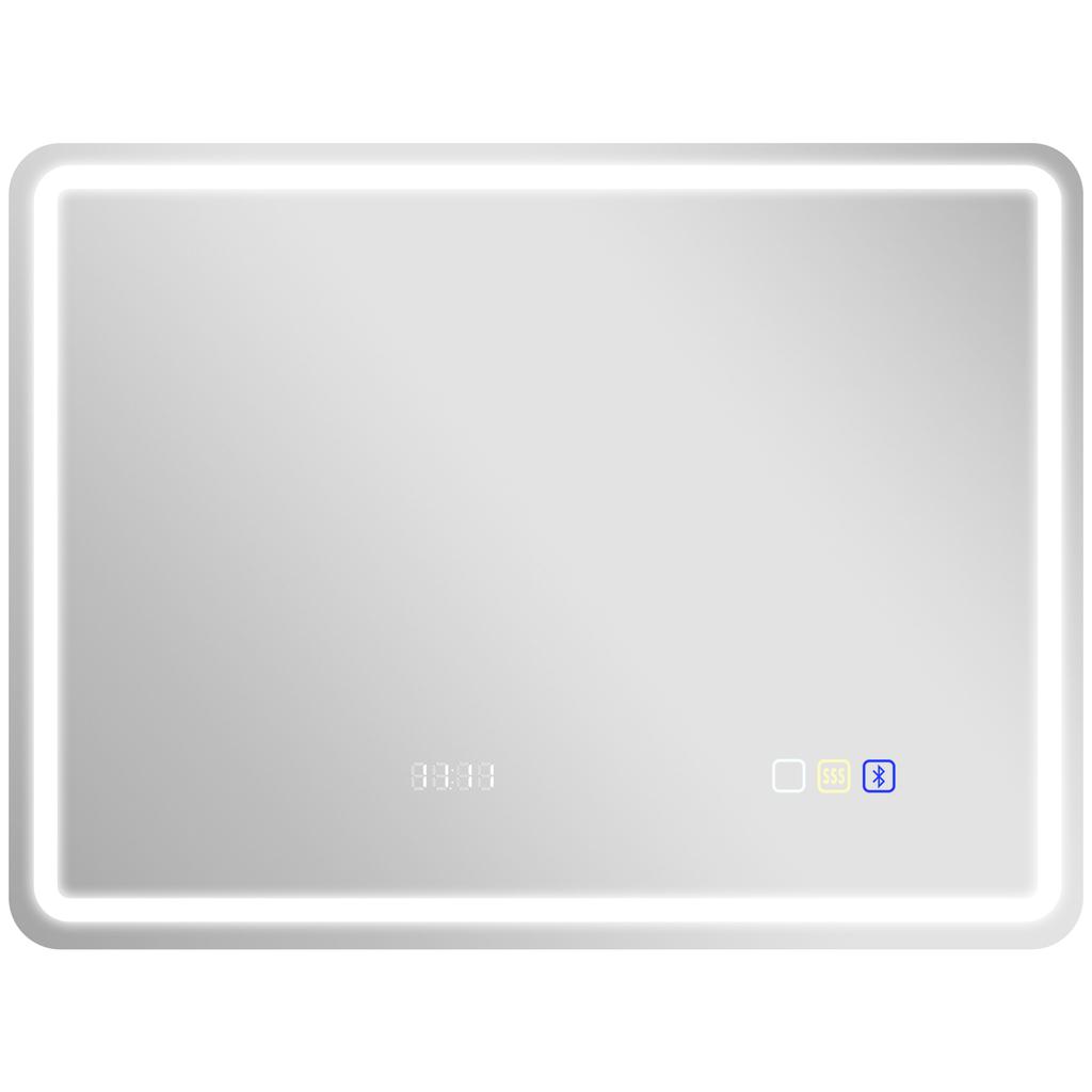 Зеркало для ванной комнаты Bluetooth 80 x 60 см - Серебристый тон