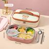 Ланч-бокс бенто из нержавеющей стали 304 с 4/5 отделениями для детей, студентов, с миской и столовыми приборами, портативный, большой вместимости, контейнер для еды