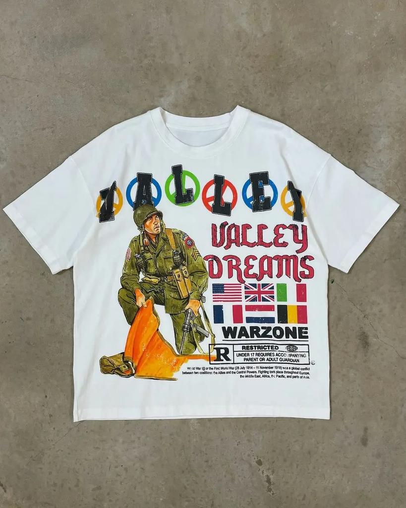 Streetwear High street vintage fashion letter print short Tshirt Unisex Yk clothes Goth casual cotton Harajuku couple tees