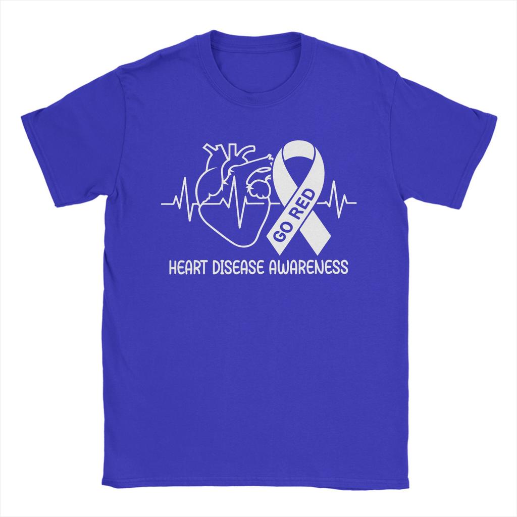 Go Red Heart Disease Awareness February Red Ribbon Month T Shirt Summer Cotton TShirts For Unisex Harajuku Custom Logo Tee Shirt