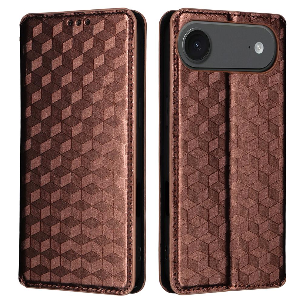 For iPhone Air Case Wallet Rhombus Imprinted Leather Phone Cover