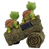 Две черепахи, стоящие на пне дерева, поделки из смолы, демонстрация уличных животных, солнечные светильники, украшения, готический домашний декор, статуя
