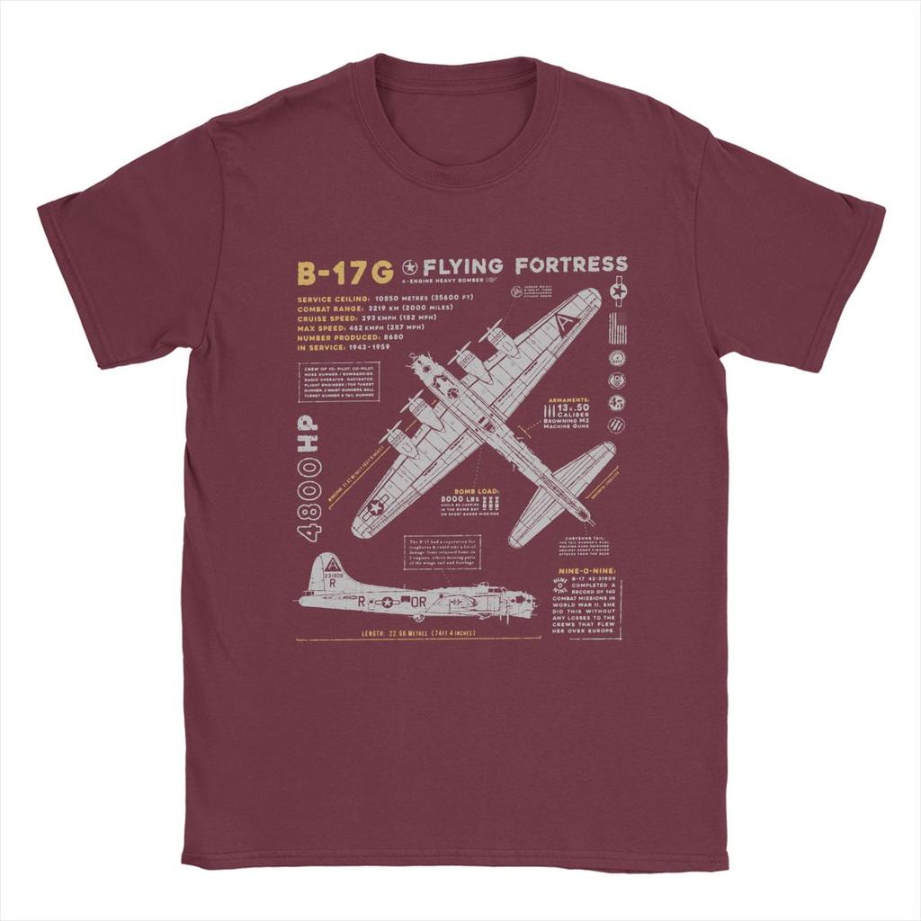 Мужские футболки B-17 Flying Fortress Humor Хлопковые футболки Истребитель Самолет Самолет Футболка Топы 4XL 5XL