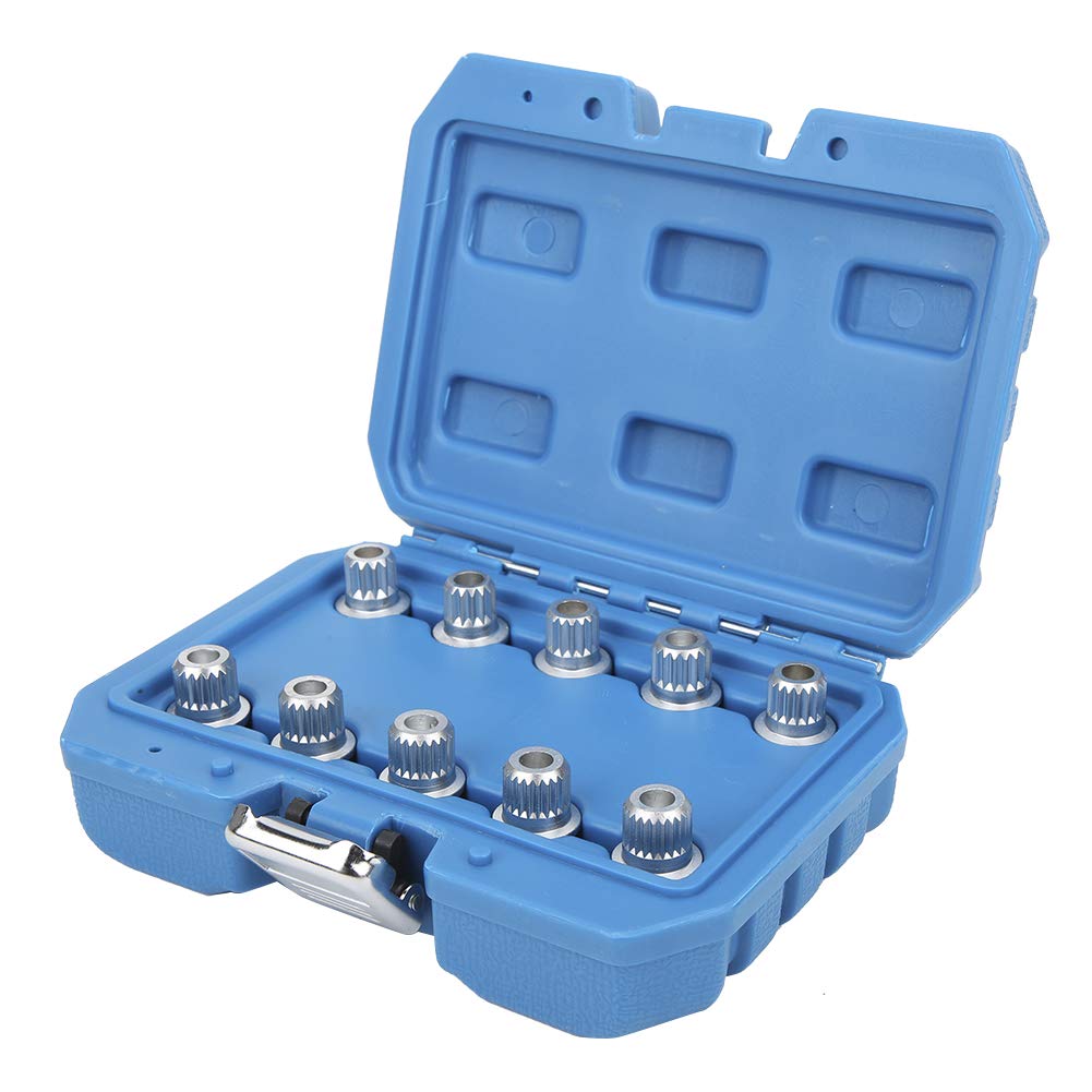 Wheel Lock Nut Removal Set, 10 Pcs Wheel Lock Lug Nut Key Set Remover Installation Anti-Theft Kit