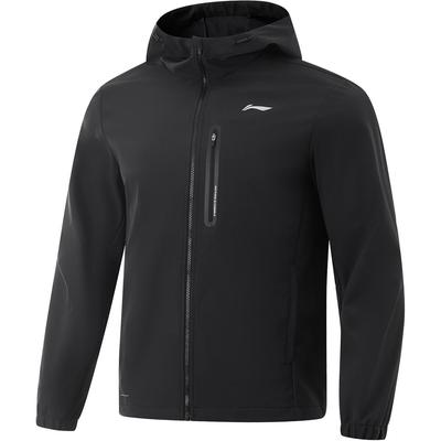 Li Ning Fitness Series Brand Logo Повседневная удобная куртка на молнии Мужские куртки Черный AFDV071-1