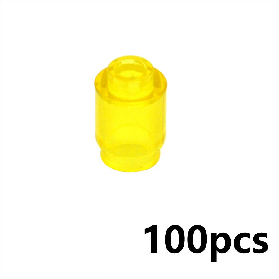 Совместимый с MOC DIY 100 шт. 3062 Кирпичик Круглый 1x1 с Открытым Штырьком Прозрачный Цилиндр Строительные Блоки Сборка Частицы Детская Игрушка Подарок
