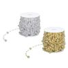 1 Roll Pearl Beads Chain Artificial Pearl Strand Trim String for Flower Wreath Wedding Bouquet Party