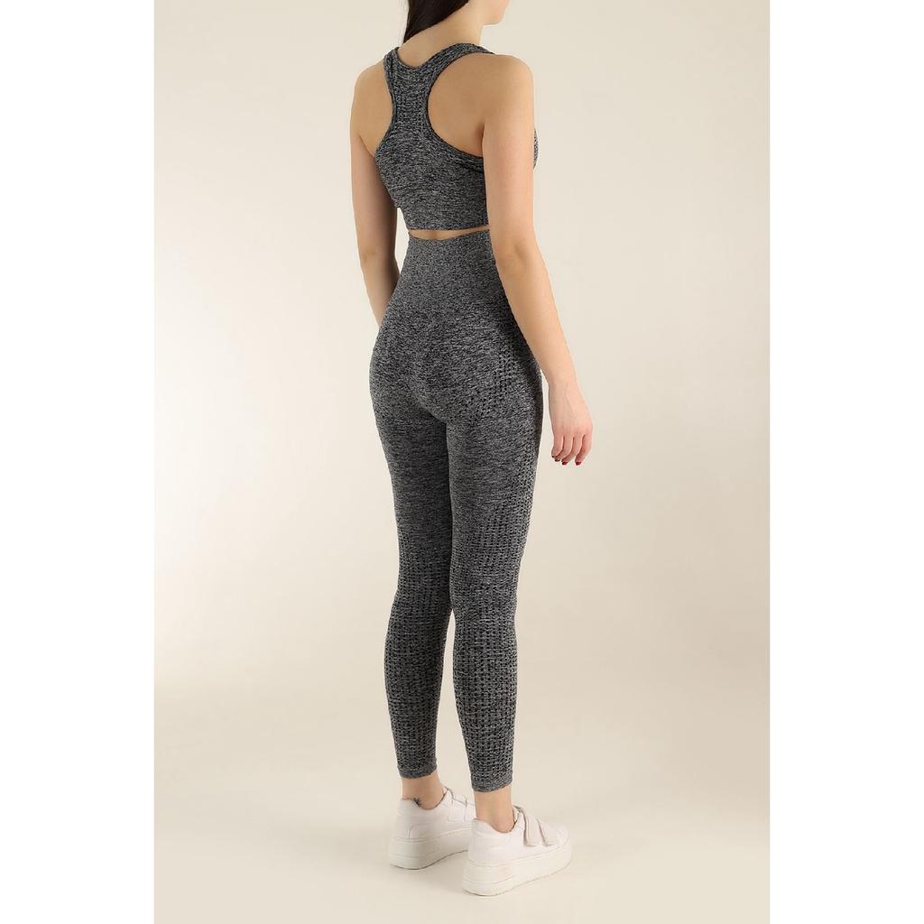 Меланжевый спортивный бюстгальтер и колготки