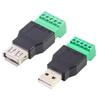 Разъем USB 2.0 типа A на 5-контактную винтовую клемму, штекерный и гнездовой, разъем USB2.0 с экраном