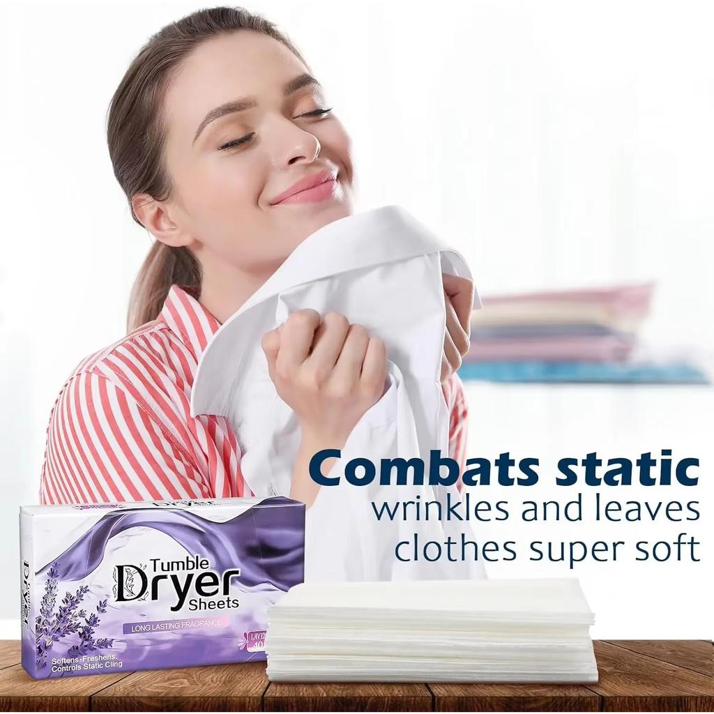 Dryer Sheets Bulk Natural Fabric Softener Plant Lavender Laundry Softener Naturally Pet Clothing Cleaning Aromatherapy Tablets