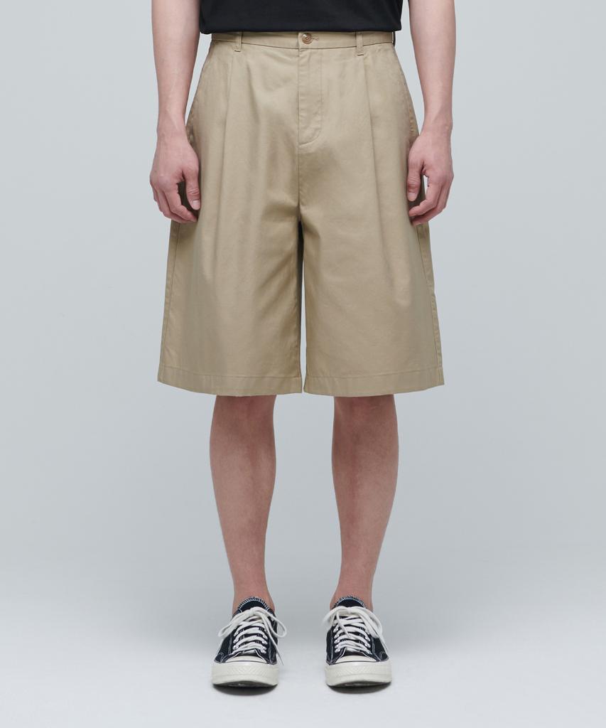 MUSINSA STANDARD Cotton Wide Bermuda Shorts [Beige]