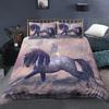 3D Animal Printed Duvet Cover Set Domineering Galloping Horse Bedding Set Soft 2/3pcs Polyester Quilt Covers with Pillowcase