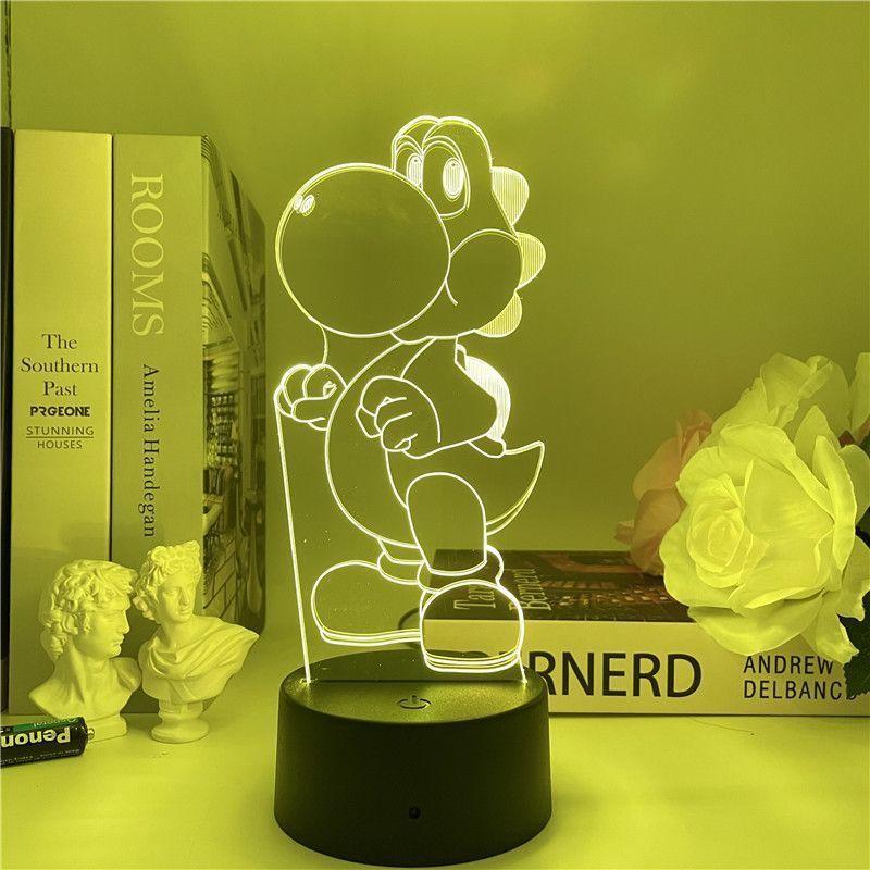 Super Mario Yoshi 3d Acrylic Night Lamp With Touch Control For Kids Room