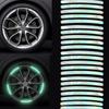 20PCS Car Wheel Hub Reflective Sticker Night-Driving Safety Notice Strip Glow In The Dark Car Wheel Rim Tape