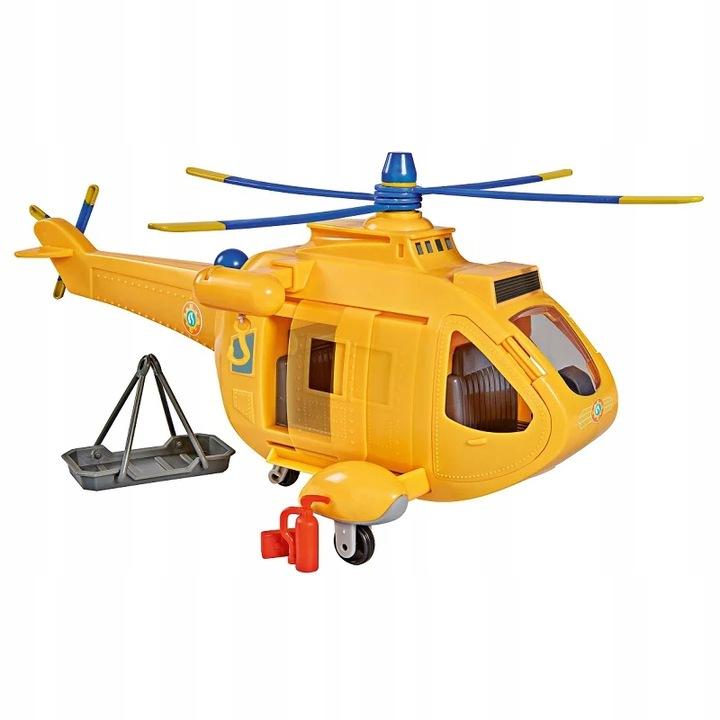 Strażak Sam Helikopter Ratunkowy Wallaby + Figurka Chwytak Kosz Akc. Św/Dźw