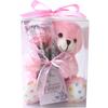 Preserved Flowers In a Clear Case Featuring a Pink Bear and a Single Perfect As a Gift for or Perfect for Flower Flower and Day (Large), Rose.