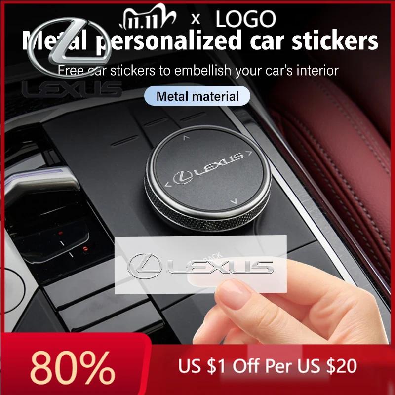 ZAG1 2026 Hot Interior Stickers 4/8pcs Car 3D Metal Emblem Badge Personalization Sticker For Lexus ES350 IS250 IS460 IS220h IS300 LX5