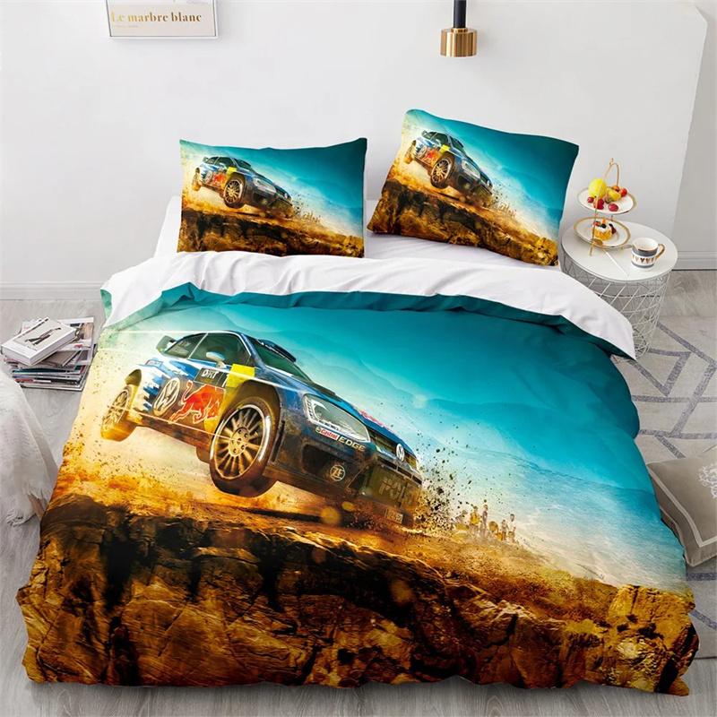 Sports Car King Queen Duvet Cover Cool Colorful Supercar Pattern Bedding Collection For Men Adult Race Car 23Pcs Polyester Quilt Cover