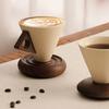 Cone Coffee Cup & Saucer Set Mid-Century Modern Cone Mug with Wooden Handle Handcrafted Ceramic Latte Mug Home Cafe Decor Gift for Coffee Lovers