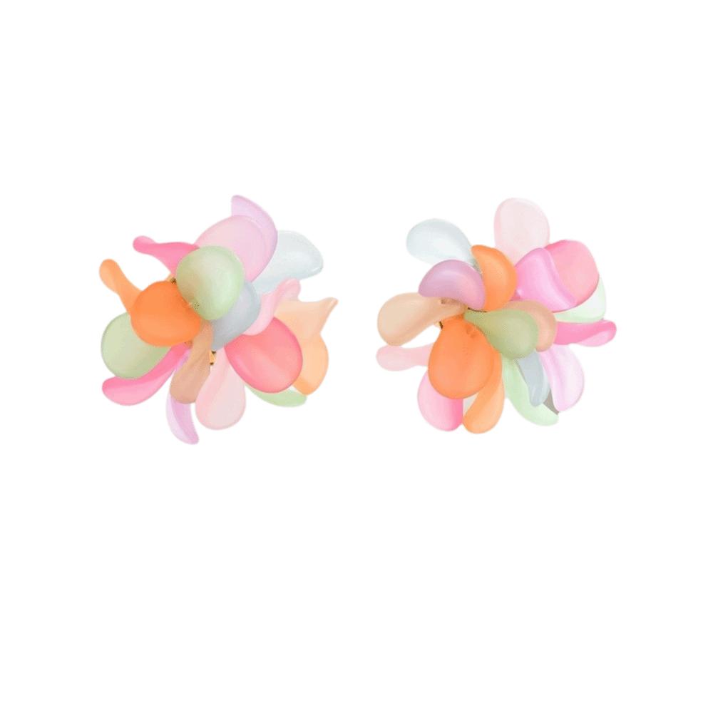 Colorful Mesh Bohemian Earrings Candy-Colored Ethnic Style Earrings Beaded Flower Earrings Women